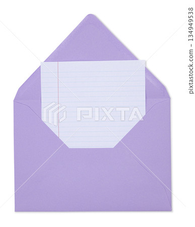 Blank envelope and paper on white background 134949538