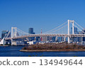 Tokyo Bay: Rainbow Bridge and coastal scenery 134949644