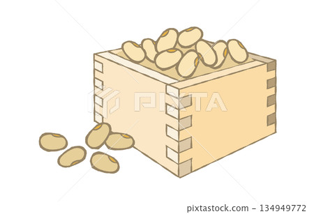 節分：木箱裡的黃豆 134949772