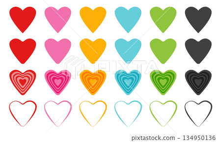 Colorful Heart Icon Set Love Symbol Vector Collection Colorful Heart Icon Set Love Symbol Vector Collection 134950136