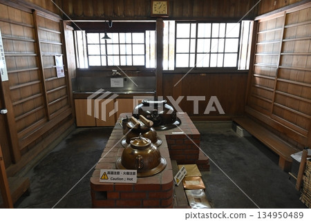 The tea ceremony area at the back of the rest area in Shotokuden Hall, Okunoin, Mount Koya The tea ceremony area at the back of the rest area in Shotokuden Hall, Okunoin, Mount Koya 134950489