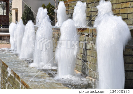 March: Fountain at Teragaike Park in Kawachinagano City March: Fountain at Teragaike Park in Kawachinagano City 134950525