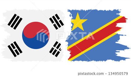 Congo - Kinshasa and South Korea grunge flags connection vector Congo - Kinshasa and South Korea grunge flags connection vector 134950579