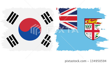 Fiji and South Korea grunge flags connection vector Fiji and South Korea grunge flags connection vector 134950594