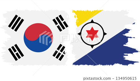 Bonaire and South Korea grunge flags connection vector 134950615