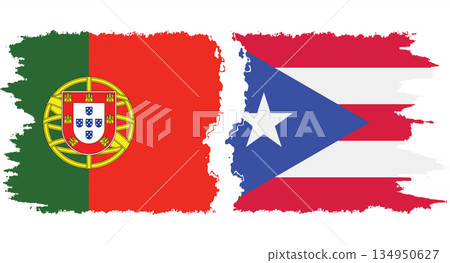 Puerto Rico and Portugal grunge flags connection vector Puerto Rico and Portugal grunge flags connection vector 134950627