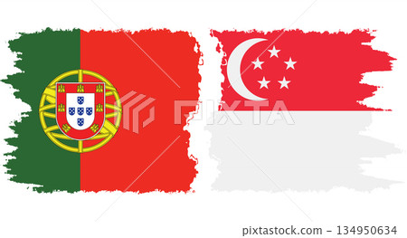 Singapore and Portugal grunge flags connection vector Singapore and Portugal grunge flags connection vector 134950634