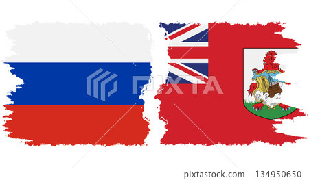 Bermuda and Russia grunge flags connection vector Bermuda and Russia grunge flags connection vector 134950650