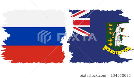 British Virgin Islands and Russia grunge flags connection vector British Virgin Islands and Russia grunge flags connection vector 134950653
