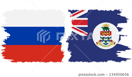 Cayman Islands and Russia grunge flags connection vector Cayman Islands and Russia grunge flags connection vector 134950656