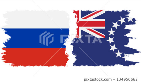 Cook Islands and Russia grunge flags connection vector Cook Islands and Russia grunge flags connection vector 134950662