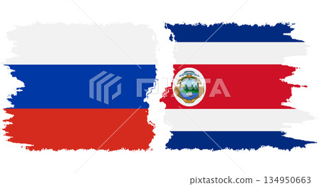 Costa Rica and Russia grunge flags connection vector Costa Rica and Russia grunge flags connection vector 134950663