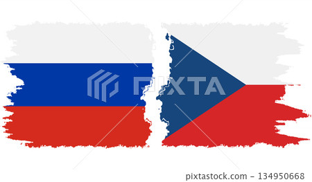 Czech and Russia grunge flags connection vector Czech and Russia grunge flags connection vector 134950668