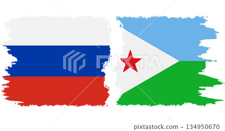 Djibouti and Russia grunge flags connection vector Djibouti and Russia grunge flags connection vector 134950670