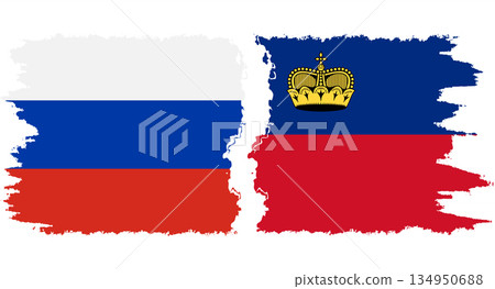 Liechtenstein and Russia grunge flags connection vector Liechtenstein and Russia grunge flags connection vector 134950688