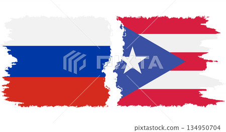 Puerto Rico and Russia grunge flags connection vector 134950704