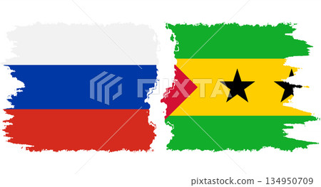 Sao Tome and Principe and Russia grunge flags connection vector Sao Tome and Principe and Russia grunge flags connection vector 134950709