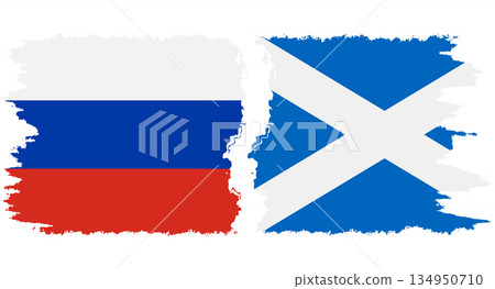 Scotland and Russia grunge flags connection vector Scotland and Russia grunge flags connection vector 134950710