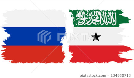 Somaliland and Russia grunge flags connection vector 134950713