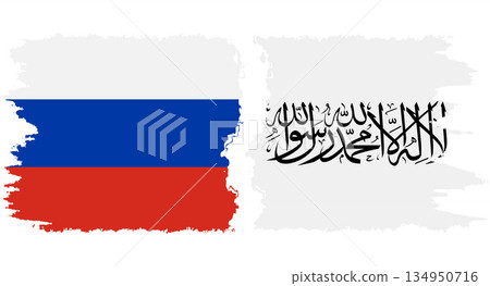 Afghanistan and Russia grunge flags connection vector 134950716