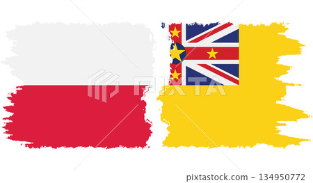 Niue and Poland grunge flags connection vector Niue and Poland grunge flags connection vector 134950772