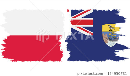 Saint Helena and Poland grunge flags connection vector Saint Helena and Poland grunge flags connection vector 134950781