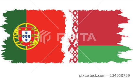 Belarusian and Portugal grunge flags connection vector Belarusian and Portugal grunge flags connection vector 134950799