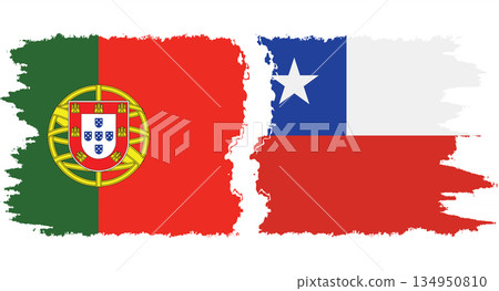 Chile and Portugal grunge flags connection vector Chile and Portugal grunge flags connection vector 134950810