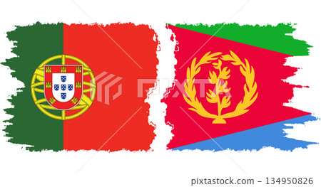 Eritrea and Portugal grunge flags connection vector Eritrea and Portugal grunge flags connection vector 134950826