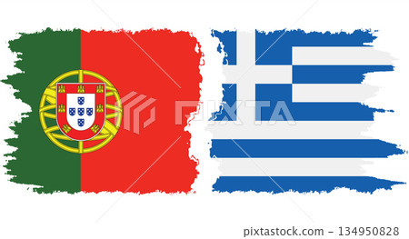 Greece and Portugal grunge flags connection vector Greece and Portugal grunge flags connection vector 134950828