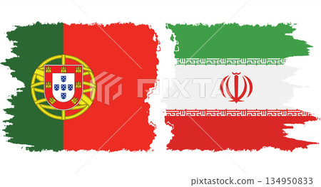 Iran and Portugal grunge flags connection vector Iran and Portugal grunge flags connection vector 134950833