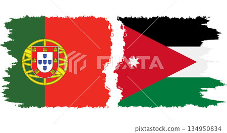 Jordan and Portugal grunge flags connection vector Jordan and Portugal grunge flags connection vector 134950834