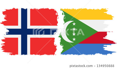 Comoros and Norwegian grunge flags connection vector Comoros and Norwegian grunge flags connection vector 134950888