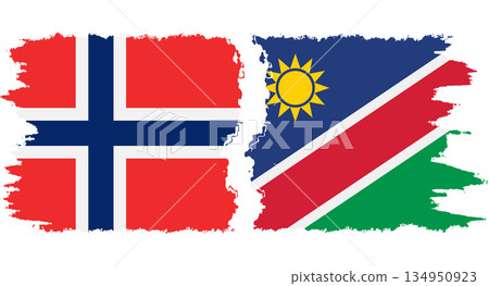 Namibia and Norwegian grunge flags connection vector Namibia and Norwegian grunge flags connection vector 134950923