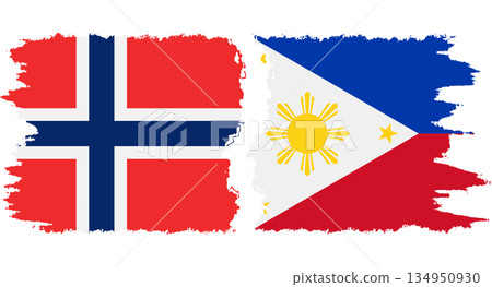 Philippines and Norwegian grunge flags connection vector Philippines and Norwegian grunge flags connection vector 134950930