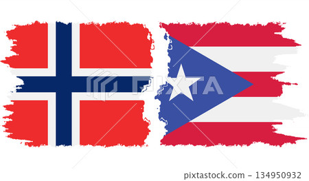 Puerto Rico and Norwegian grunge flags connection vector Puerto Rico and Norwegian grunge flags connection vector 134950932