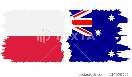Australia and Poland grunge flags connection vector Australia and Poland grunge flags connection vector 134950951