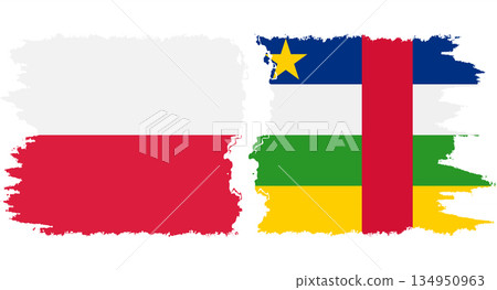 Central African Republic and Poland grunge flags connection vecto Central African Republic and Poland grunge flags connection vecto 134950963