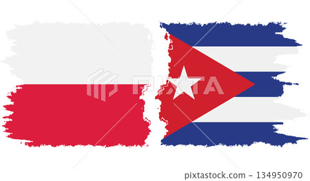Cuba and Poland grunge flags connection vector Cuba and Poland grunge flags connection vector 134950970