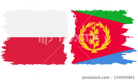 Eritrea and Poland grunge flags connection vector Eritrea and Poland grunge flags connection vector 134950981