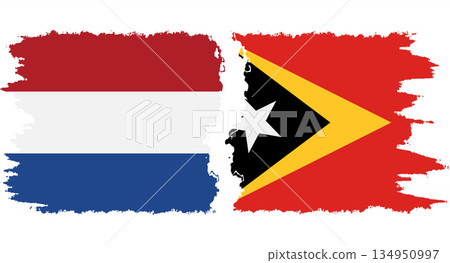 Timor-Leste - East Timor and Netherlands grunge flags connection vecto Timor-Leste - East Timor and Netherlands grunge flags connection vecto 134950997
