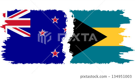 Bahamas and New Zealand grunge flags connection vector Bahamas and New Zealand grunge flags connection vector 134951003
