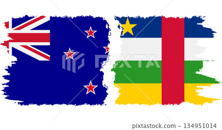 Central African Republic and New Zealand grunge flags connection vecto Central African Republic and New Zealand grunge flags connection vecto 134951014