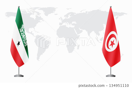 Somaliland and Tunisia flags for official meeting Somaliland and Tunisia flags for official meeting 134951110