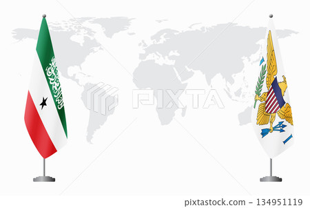 Somaliland and United States Virgin Islands flags for official 134951119