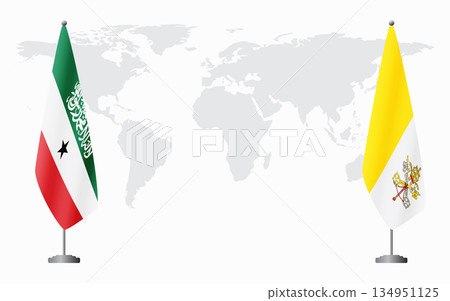 Somaliland and Vatican flags for official meeting 134951125