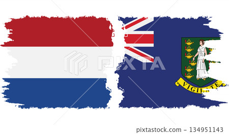 British Virgin Islands and Netherlands grunge flags connection vector British Virgin Islands and Netherlands grunge flags connection vector 134951143