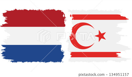 Turkish Republic of Northern Cyprus and Netherlands grunge flags conne Turkish Republic of Northern Cyprus and Netherlands grunge flags conne 134951157