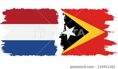 Timor-Leste - East Timor and Netherlands grunge flags connection vector Timor-Leste - East Timor and Netherlands grunge flags connection vector 134951162