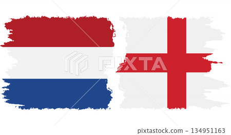 England and Netherlands grunge flags connection vector England and Netherlands grunge flags connection vector 134951163